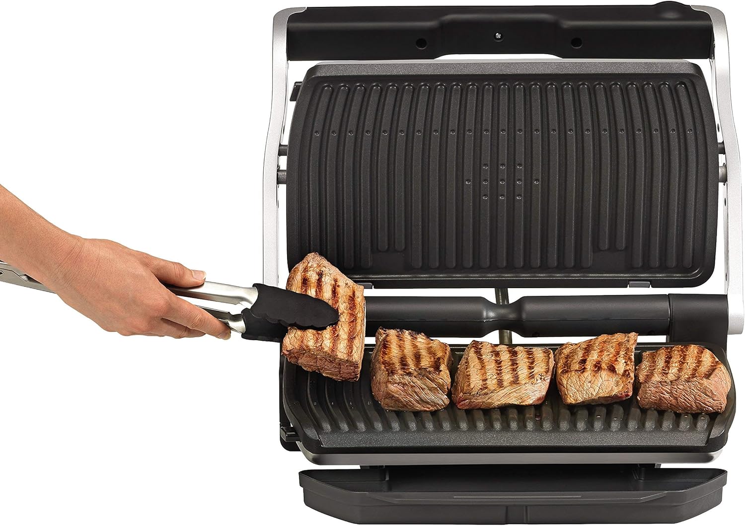 Rowenta GR722D Optigrill+ XL Bistecchiera Elettrica con Piastre Rimovibili, 9 Programmi di Cottura Automatici, Modalità Manuale e Surgelati, Grill Intelligente 2000 W, 6-8 Persone, Indicatore Cottura Rowenta GR722D Optigrill+ XL Bistecchiera Elettrica con Piastre Rimovibili, 9 Programmi di Cottura Automatici, Modalità Manuale e Surgelati, Grill Intelligente 2000 W, 6-8 Persone, Indicatore Cottura