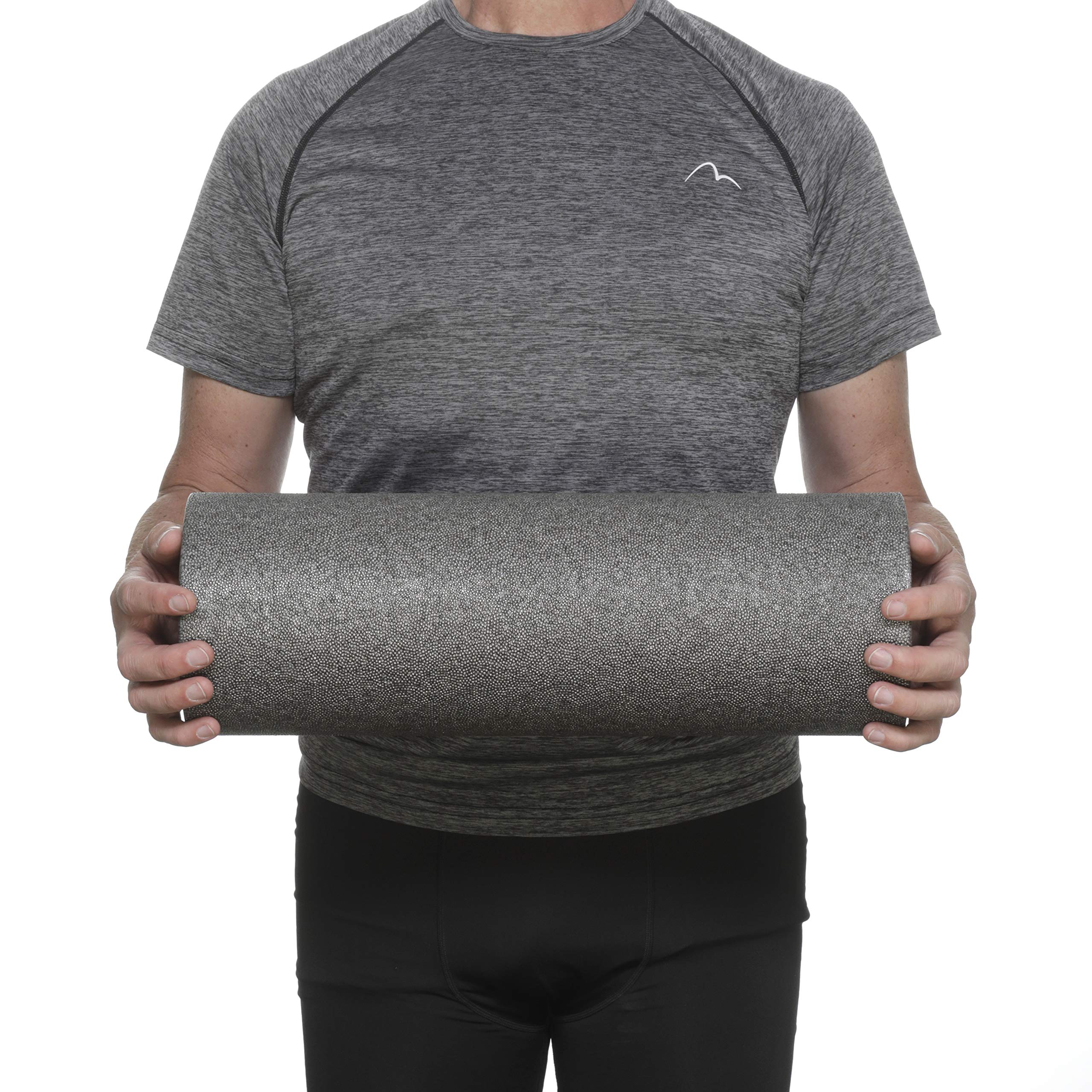 BODYMATE Rouleau en mousse standard moyennement dur lisse 45 x 15 cm avec e-book gratuit – Nombreuses couleurs