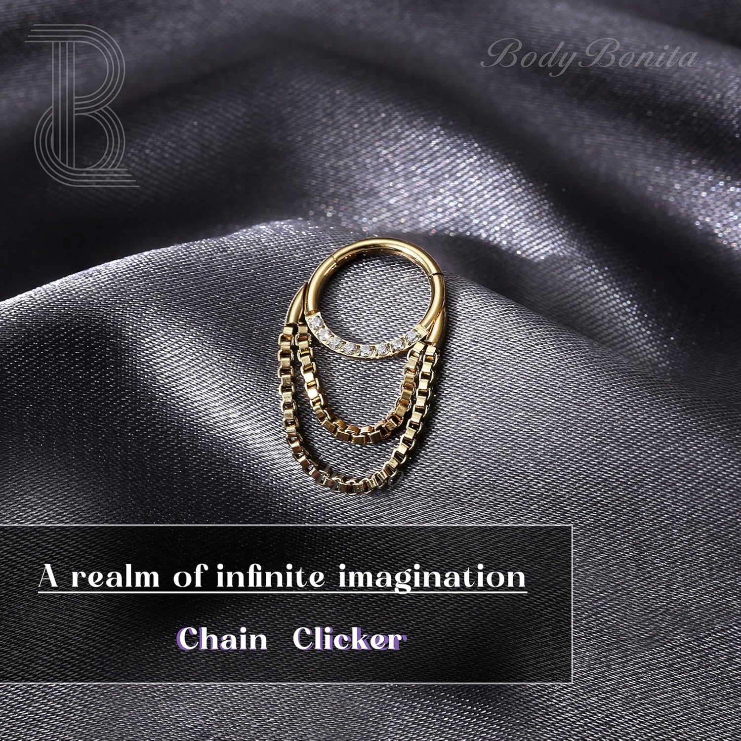 BodyBonita 16G Septum Rings Clicker 316L Stainless Steel Septum Nose Rings for Women Daith Earrings for Women Septum Jewelry Conch Daith Piercing Jewelry 14k Gold Plated/Silver 8mm 10mm - Image 2