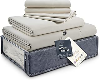 BELADOR Silky Soft King Sheet Set - Luxury 6 Piece Bed Sheets for King Size Bed, Secure-Fit Deep Pocket Sheets with Elastic, Breathable Hotel Sheets and Pillowcase Set, Wrinkle Free Oeko-TEX Sheets