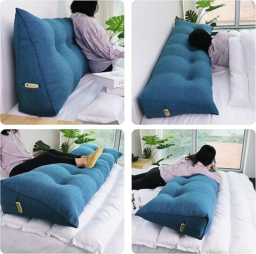 Miniatura 3 de Almohada WOWMAX grande de apoyo con forma triangular, almohada con forma de cuña para respaldo o lectura, cabecero para el día de la Madre, para la