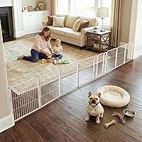 Vista 7 de FXW Puerta para perros extra ancha diseñada para uso en interiores, ancho ajustable de hasta 137 pulgadas de ancho