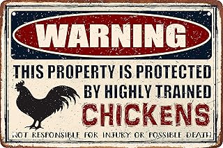Funny Chickens Decor Vintage Metal Tin Signs Plaque Wall Decor Bar Pub Man Cave Club Novelty Bathroom Toilet Retro Parlor Posters Cafe Store Garage Rule 8x12 In