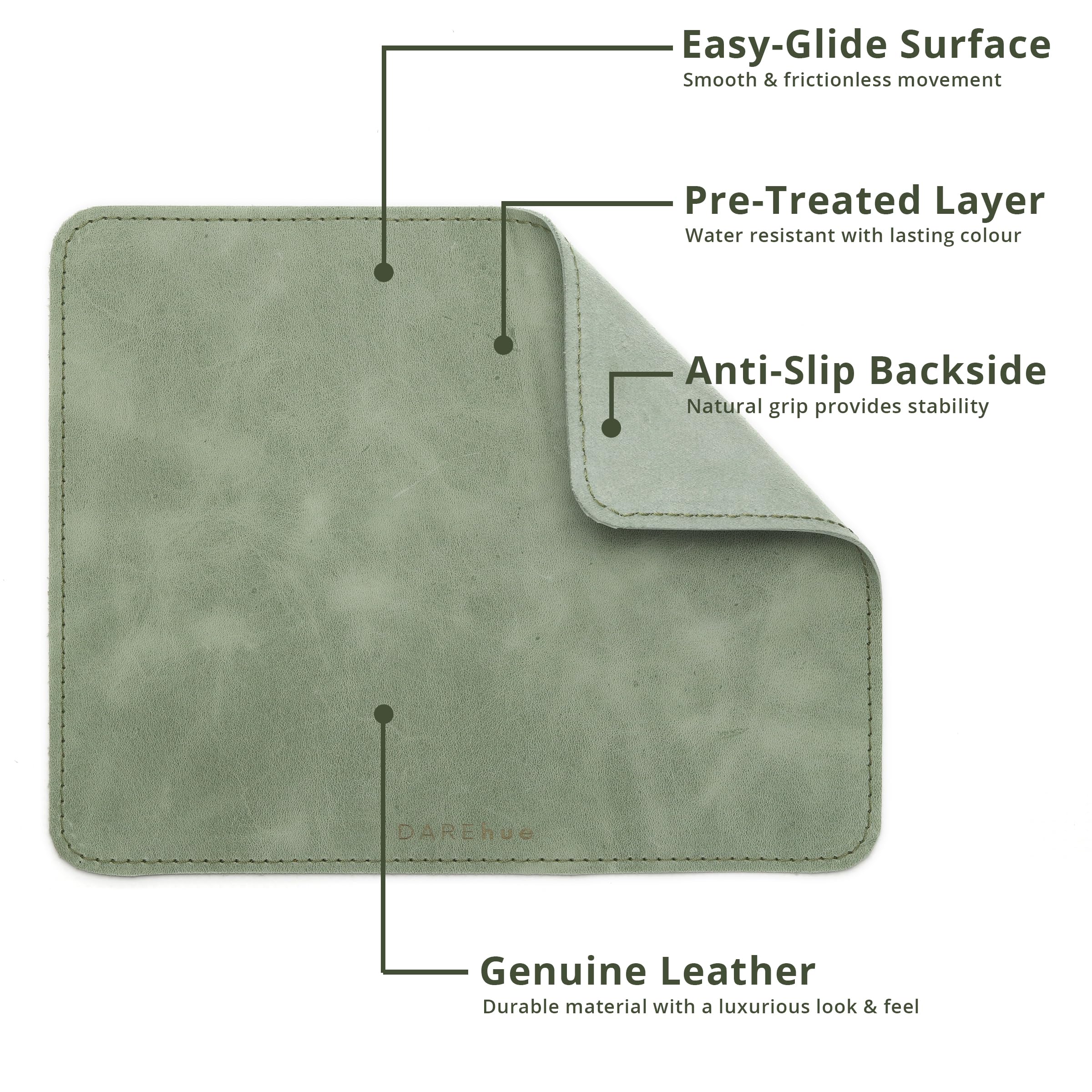 Tapis de souris en cuir véritable (marron foncé, taille L)