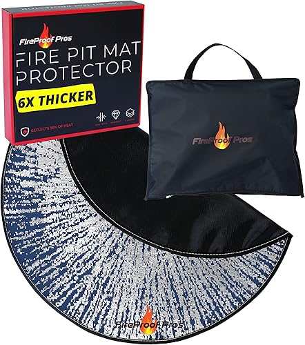 Miniatura 1 de Alfombrillas para hoguera debajo de la hoguera de 24 pulgadas, redonda, no combustible, deflector de calor, resistente al fuego, alfombrilla