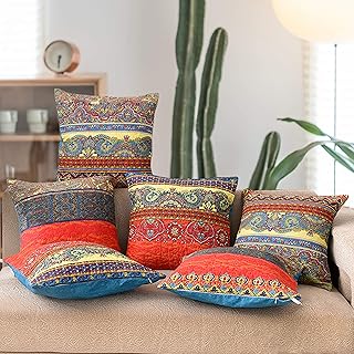 red boho pillow