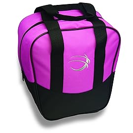 BSI Nova Bowling Bag for Men & Women - Single Ball Tote with Compact Shoe & Accessory Storage - Pink/Black