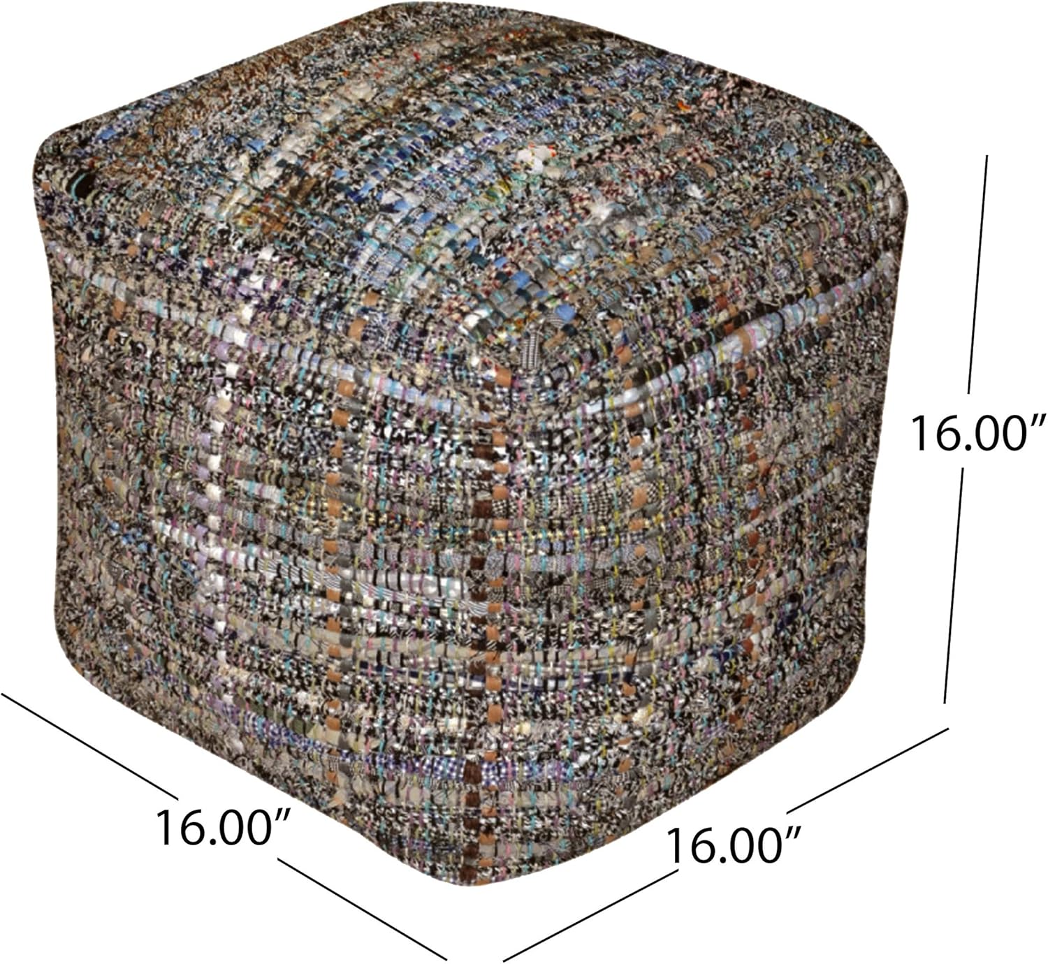 Christopher Knight Home Harris Fabric Pouf, Khaki