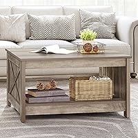 Vista 21 de Mesa de centro de granja con almacenamiento, mesa de cóctel de madera rústica, mesas de centro cuadradas para sala de estar, sala de reuniones