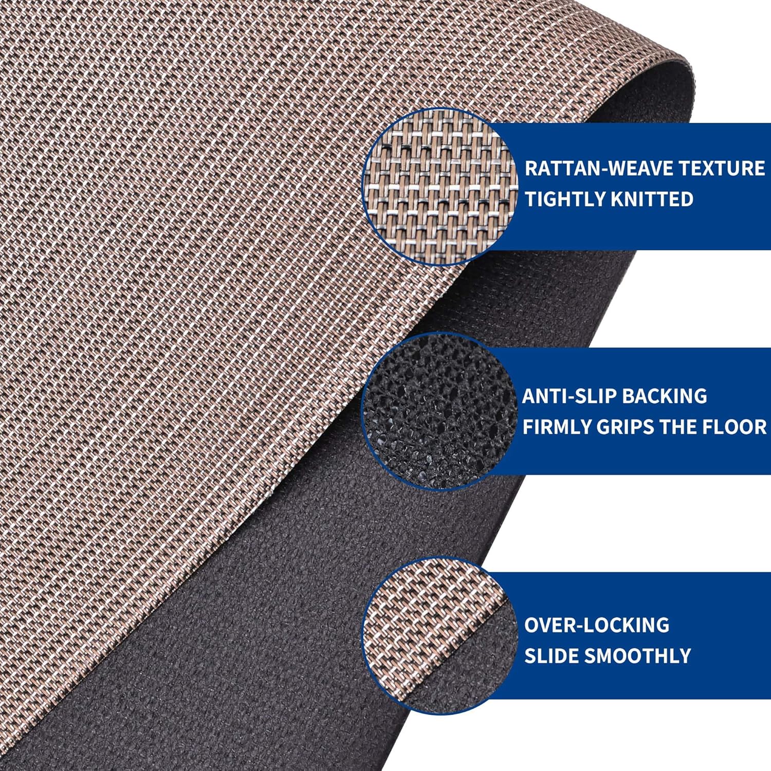 Office Chair Mat for Hardwood & Tile Floor, 36" x 48"Anti-Slip Desk Chair Mat, Easy Glide Floor Protector for Rolling Chairs, Floor Mat for Office Chair for Home Office (Dark Brown)