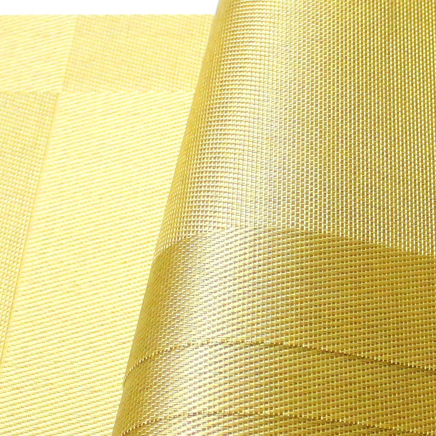 YOY Set of 8 Kitchen PVC Placemats - Fahion Dining Room Table Eat Mats for Kids Rectangle Washable Decor Jacquard Woven Plastic Vinyl Simple Style Place Mats, Golden