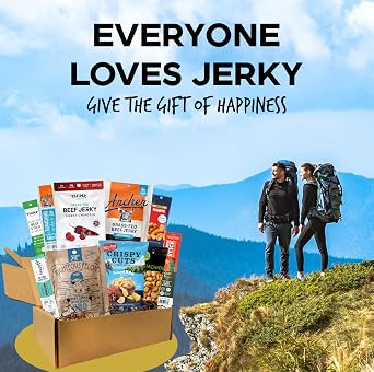 Macho Man Snack Pack Jerky Gift Box - High Protein Beef Jerky Assortment, Fathers Day Gift for Men, Dad, Husband, Boyfriend, Grandpa - Low Carb Keto Snack Gift Basket for Him