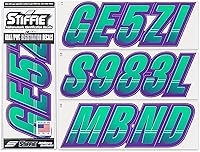 Vista 24 de Stiffie Techtron Vino/Negro 7,6 cm Adhesivos para Registro de Barcos y Motos Acuáticas • Pegatinas de Números y Letras