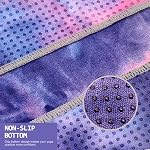 Eunzel Serviette de yoga, serviette de tapis de yoga avec poignée de points de sueur Absorbent non-dérapant pour le yoga chaud, Pilates & Entraînement 24'' x72, violet & bleu