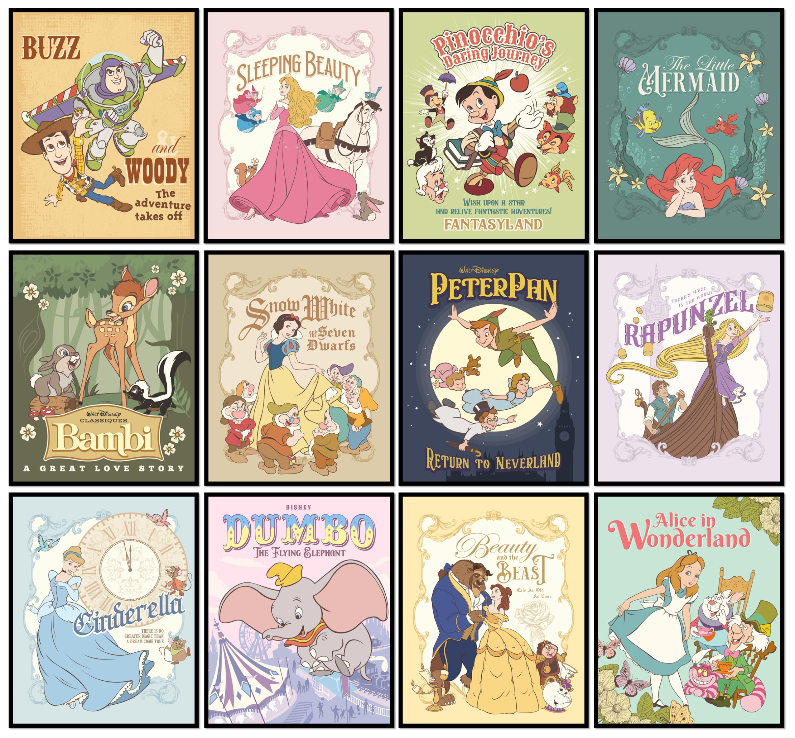 Arte Vintage Da Princesa Da Disney Disney Princess Collection By