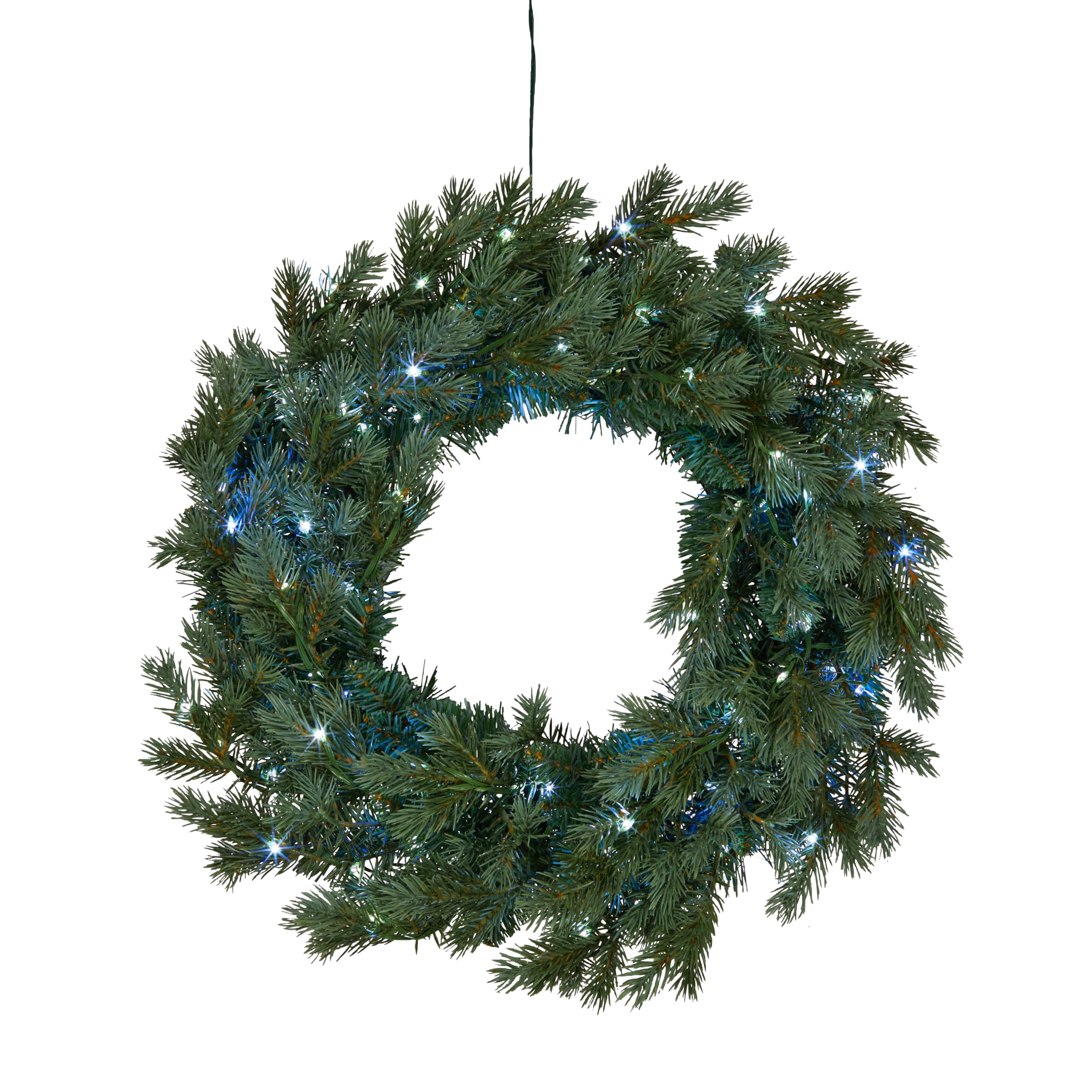 Lights4fun 45cm Dual LED Weihnachtskranz beleuchtet Adventskranz Tannenkranz Künstlich Tannen Deko Weihnachten Türkranz Tanne Weihnachtskranz Outdoor Deko Adventskranz