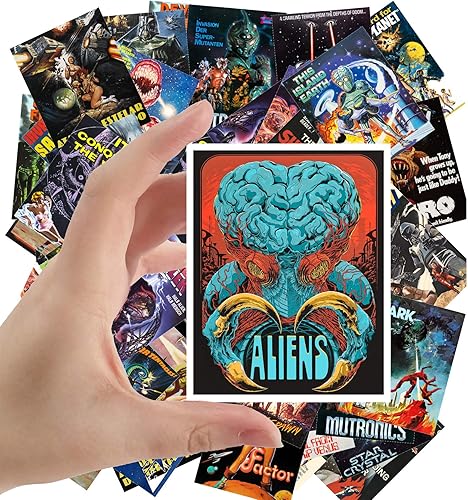 Miniatura 5 de Calcomanías grandes (24 piezas de 2.5 x 3.5 pulgadas) SciFi Vintage Comic Book Art Fiction