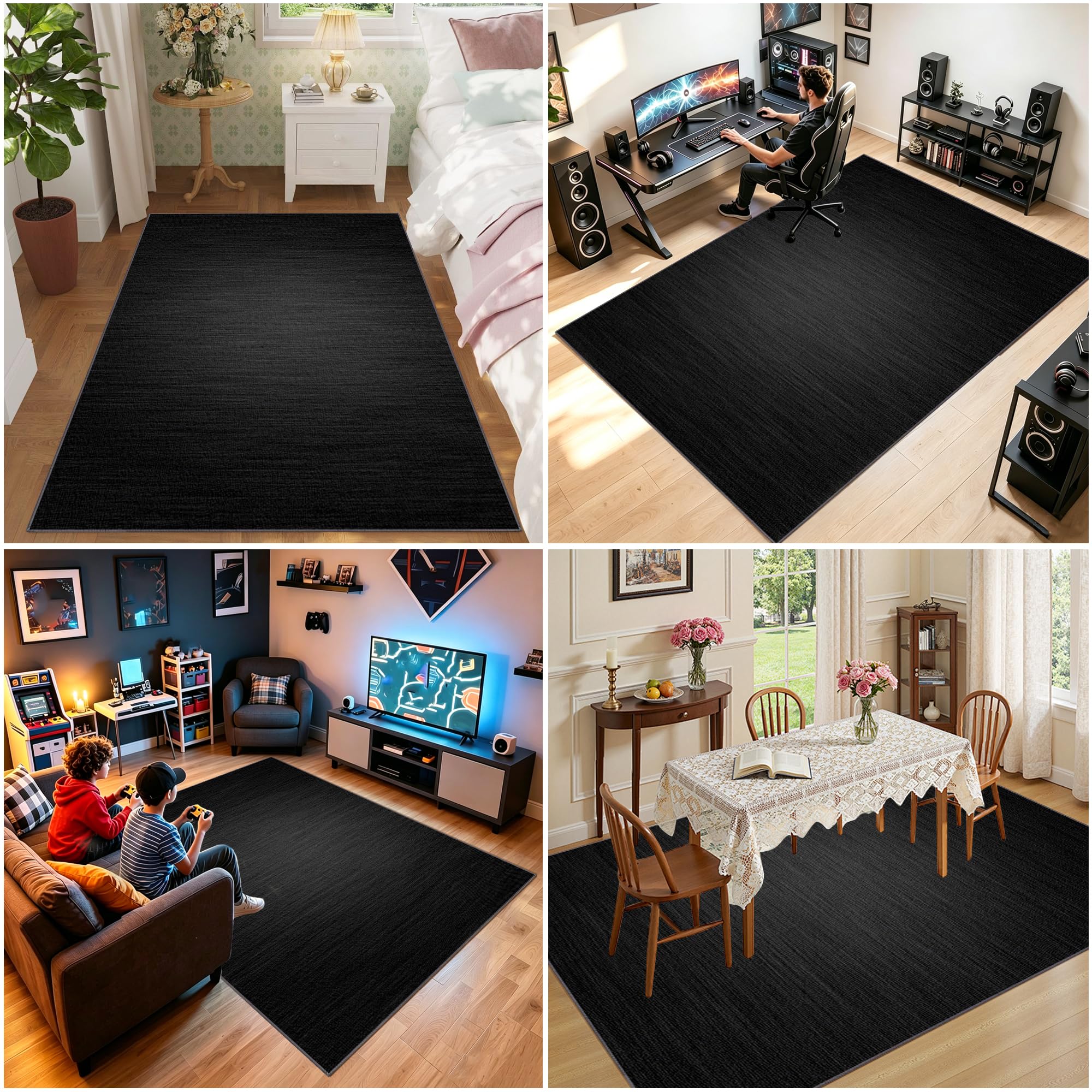 Teppich-Stuhlmatte, bürostuhl unterlage teppich, Gaming Teppich Stuhlunterlage 110 x 140 cm Bodenschutzmatte für Hartböden, schreibtischstuhl unterlage für Laminat, Bürostuhl Matte für Bodenschutz