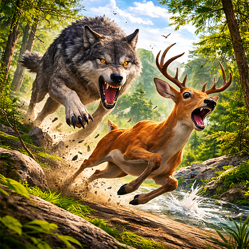 Wildwolf-Simulator 3D – Tierüberlebensspiel