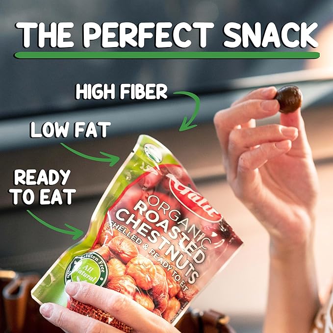 Galil Castañas Tostadas Orgánicas, Pack de 6 Bolsas de 3.5 oz miniatura 4