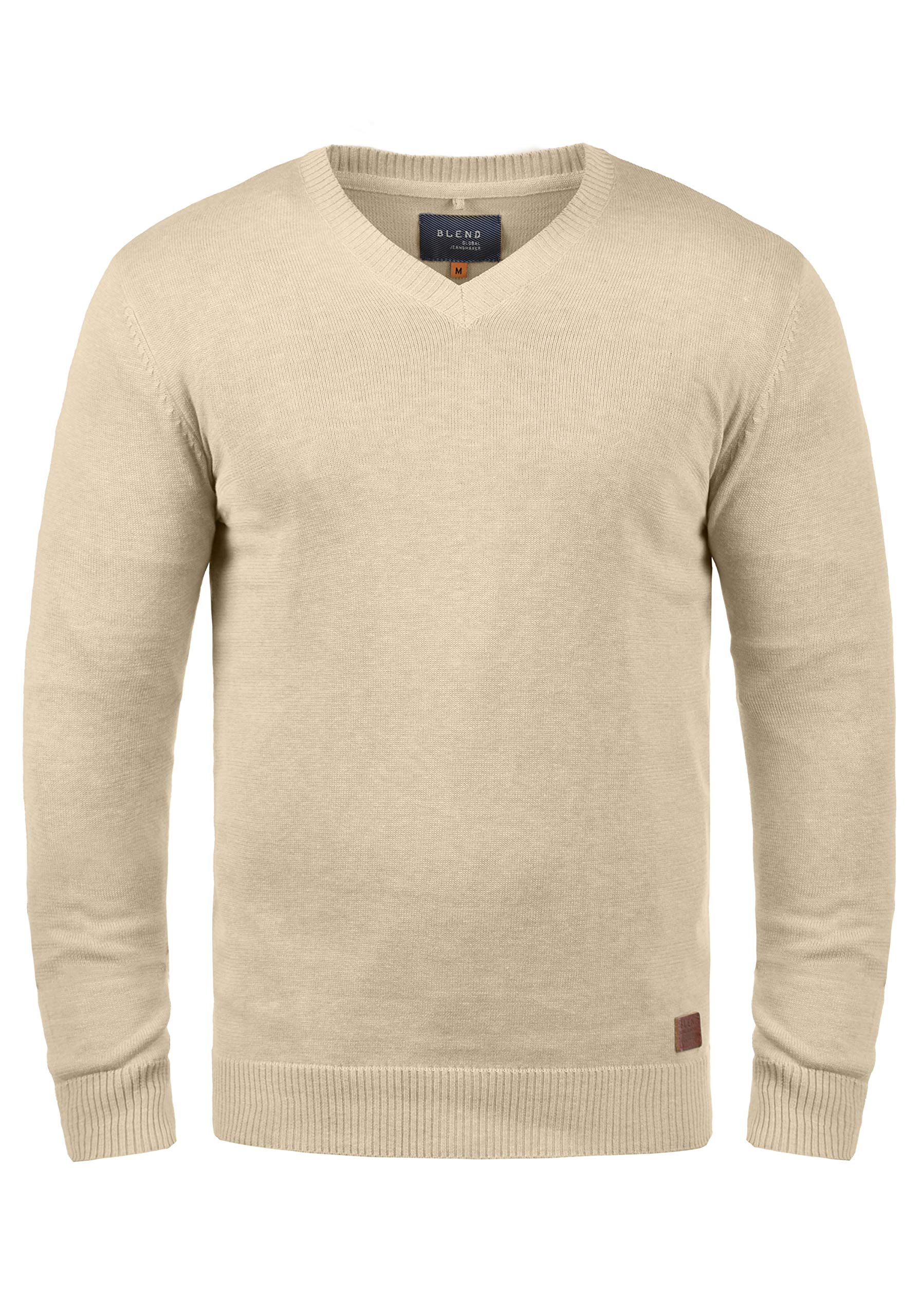 Blend BHLasse Herren Strickpullover Feinstrick Pullover mit V-Ausschnitt Baumwollmischung Regular fit