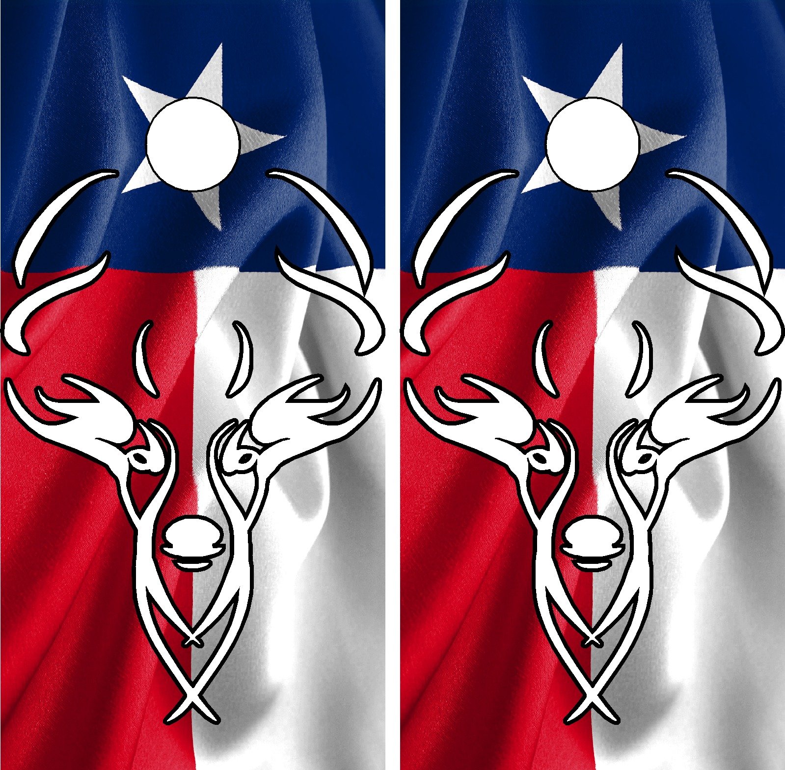 C206 Texas Flag Deer Cornhole WRAP Wraps Laminated Board Boards Decal Set Decals Vinyl Sticker Stickers Bean Bag Game Vinyl Graphic Tint Image