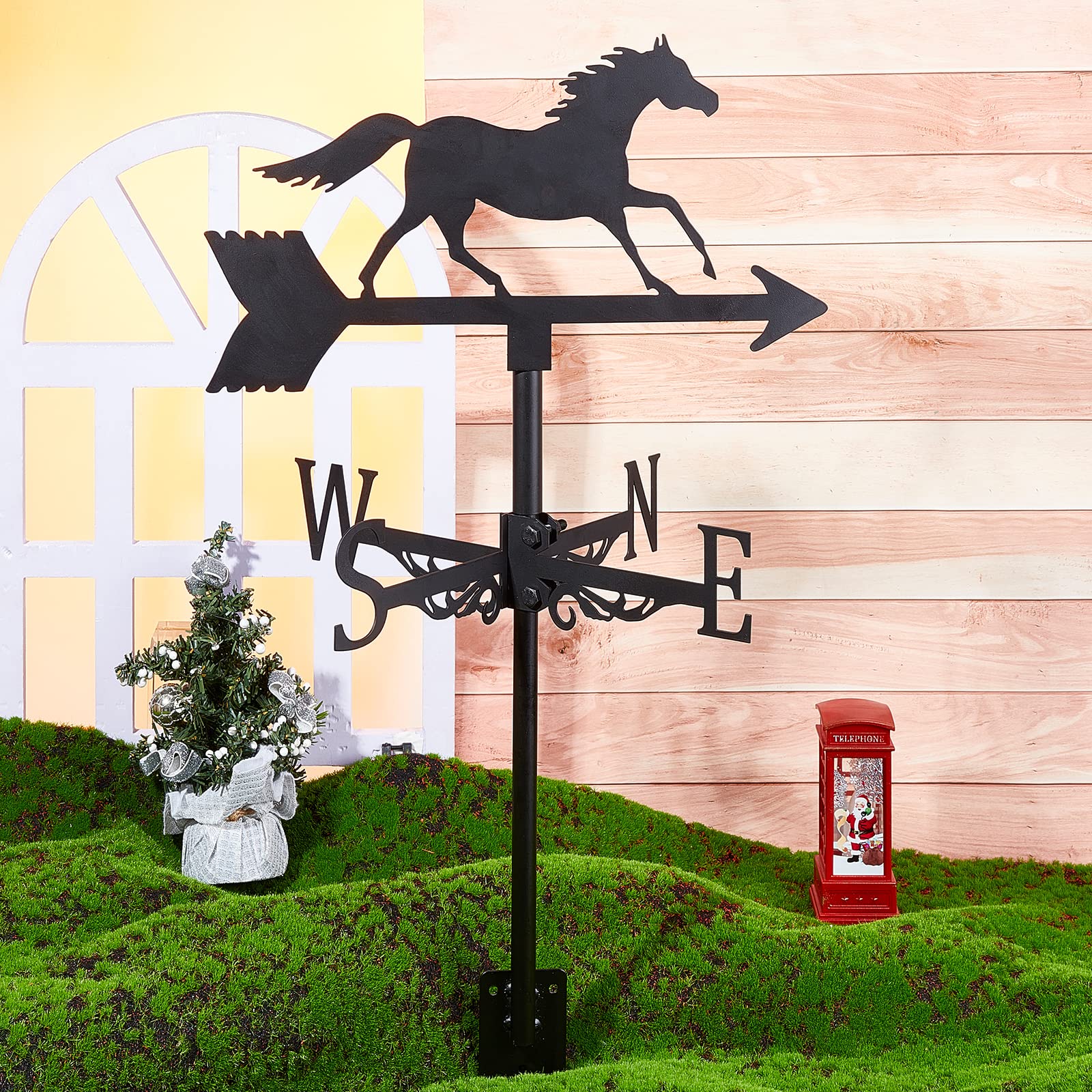 SUPERDANT Wetterhahn Galoppierendes Pferd Windrichtungsanzeiger Personalisierte Wetterfahne Wetterfahnen Aus Metall Für Gartendekoration Bauernhausdach Dekoratives Outdoor Garten Windmesswerkzeug