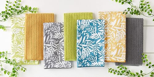 Miniatura 6 de DII Cleaning Collection - Juego de toallas de cocina de microfibra multiusos, color gris floral