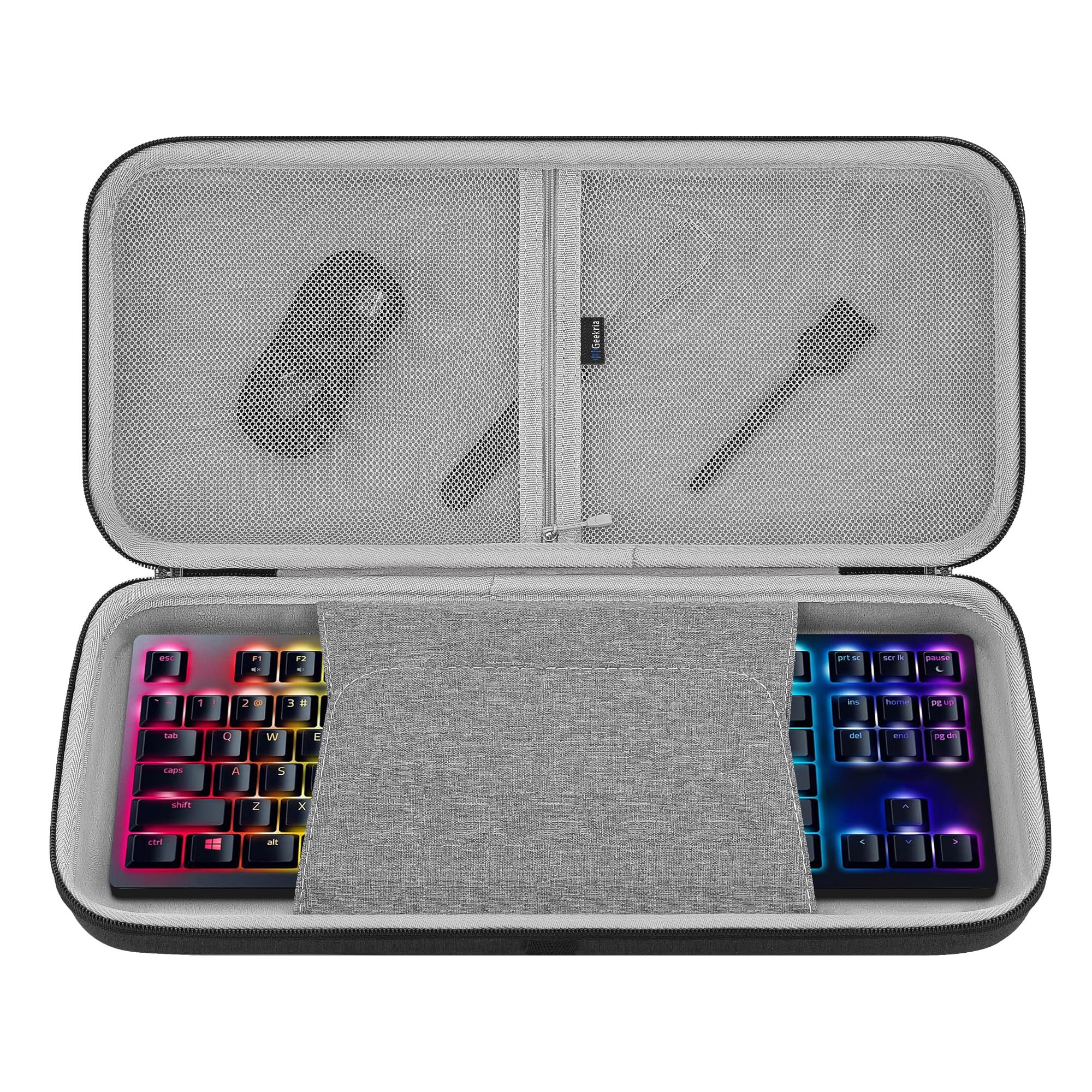 GEEKRIA Tenkeyless TKL Keyboard Case, Hard Shell Travel Carrying Bag for 80%/87 Key Computer Mechanical Gaming Keyboard Compatible with Razer Huntsman V2 TKL, Razer BlackWidow TE Chroma v2 TKL-picture-20