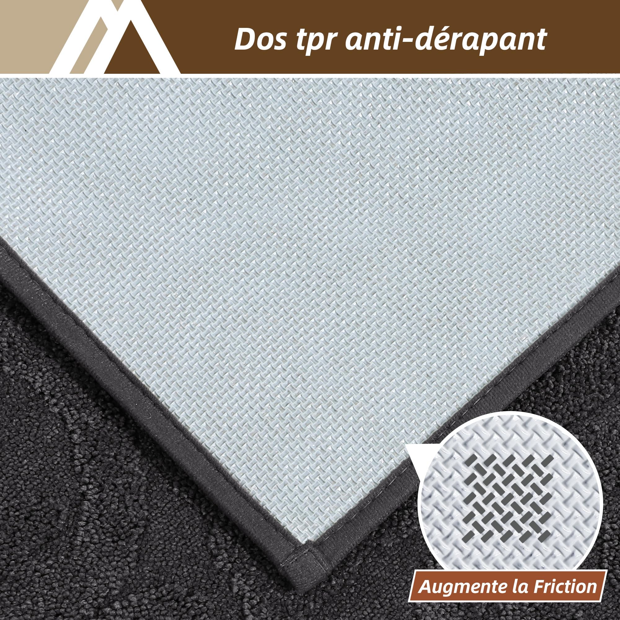 COSY HOMEER Paillasson lavable et antidérapant - Pour entrée et intérieur - 90 x 150 cm - Gris foncé