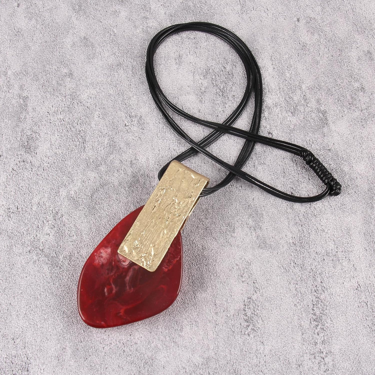 Jeilwiy Boho Statement Necklace for Women Chunky Hippie Necklace Womens Long Leather Necklaces Black Choker Bohemian - Image 8