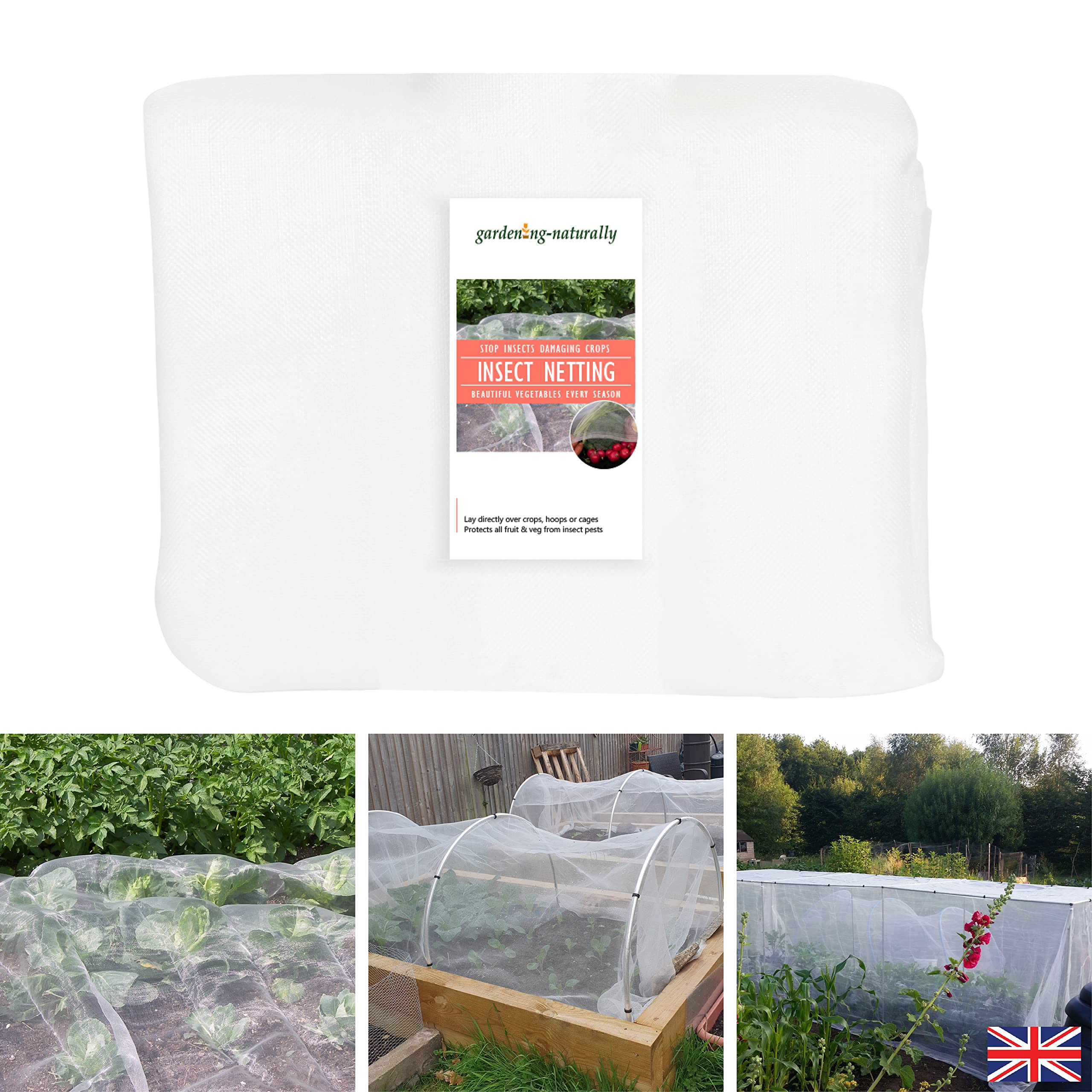 Veggiemesh Light/White Insect Netting For Vegetables - 5.6M (18Ft 4In) / 3M (9Ft 10In)