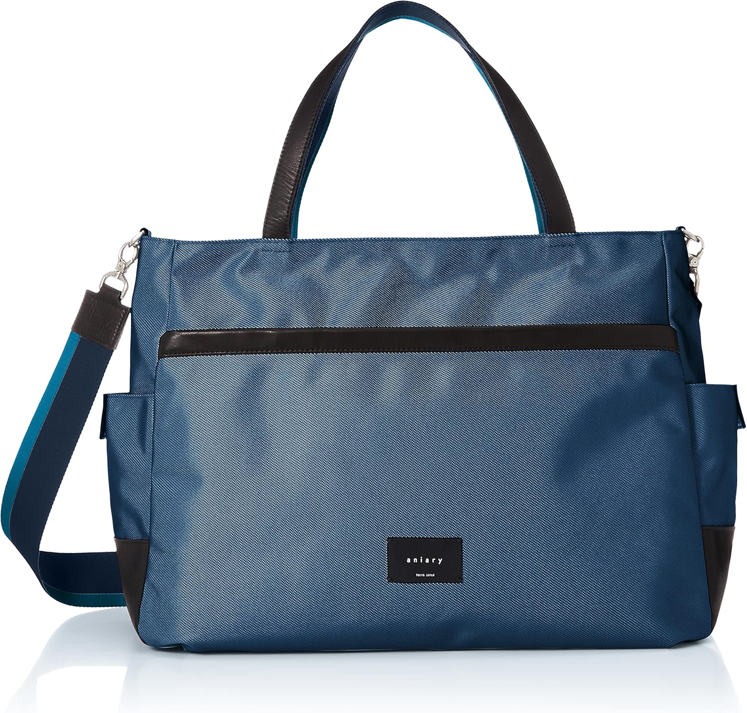 アニアリ レザートートバッグ クロコ型押し グレー モスグリーン