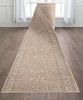 Vista 7 de Well Woven Alfombra de Pasillo y Escalera de Tamaño Personalizado - Asha Rome Beige Crema 26 Pulgadas de Ancho x 2 Pies de Largo Alfombra