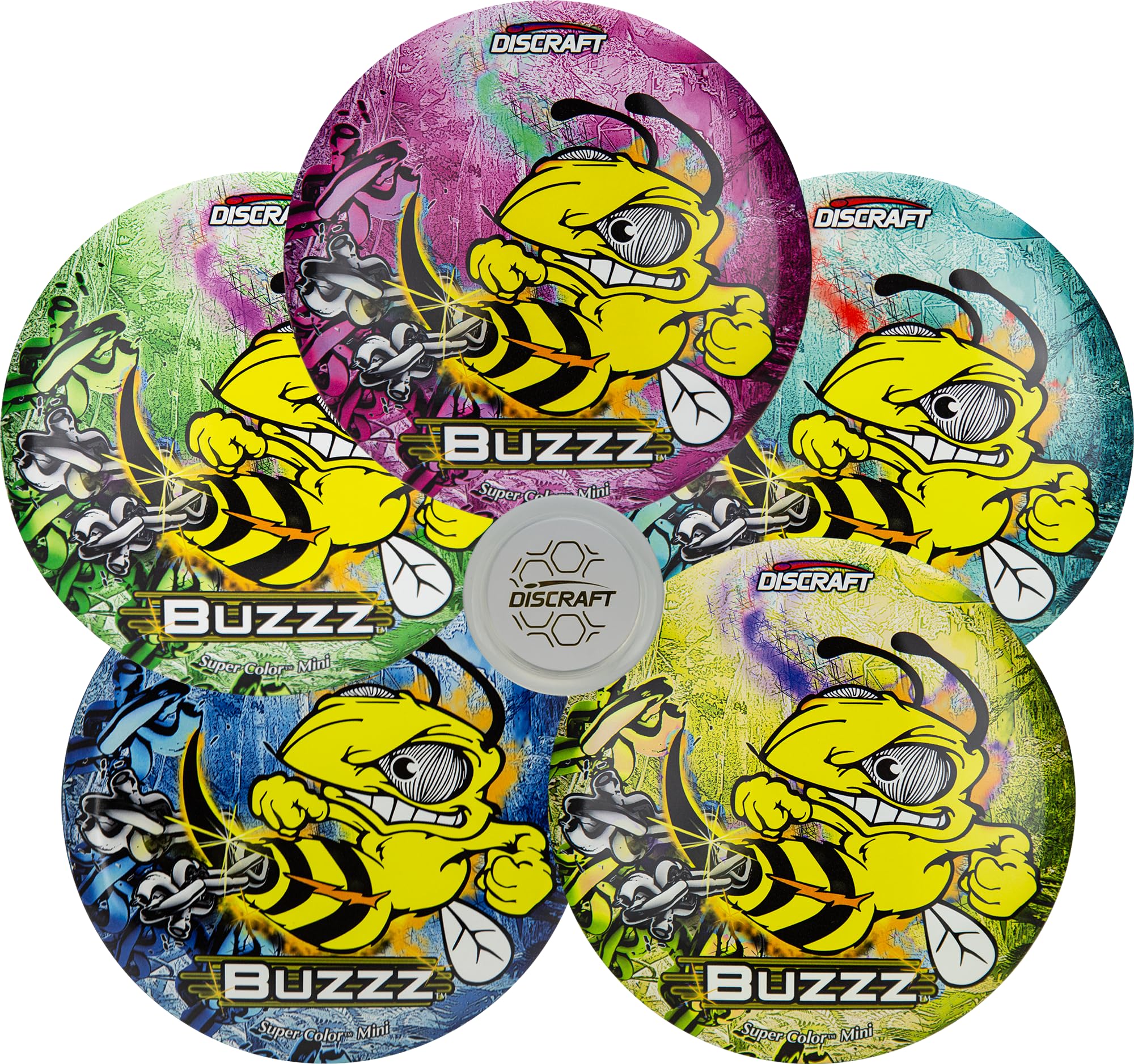 Mini Supercolor Buzzz | Disc Golf Collectibles | Set of Five Mini Discs