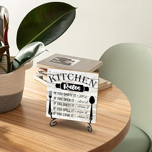 Miniatura 10 de Bless This Home - Placa de madera con soporte, regalos de inauguración de la casa para mujeres, hombres y amigos, decoración de madera rústica para