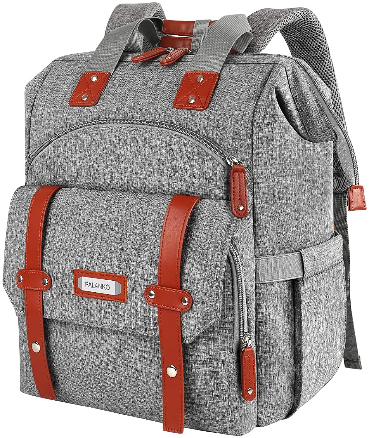 FALANKO Backpack for Women,Wide Open Work Large Student Bookbag for 15.6 Inch Laptop,Doctor Teacher Nurse College School Travel Bag,Water Resistant Laptop Bookbag Computer Back Pack Pink — Amazon image 8