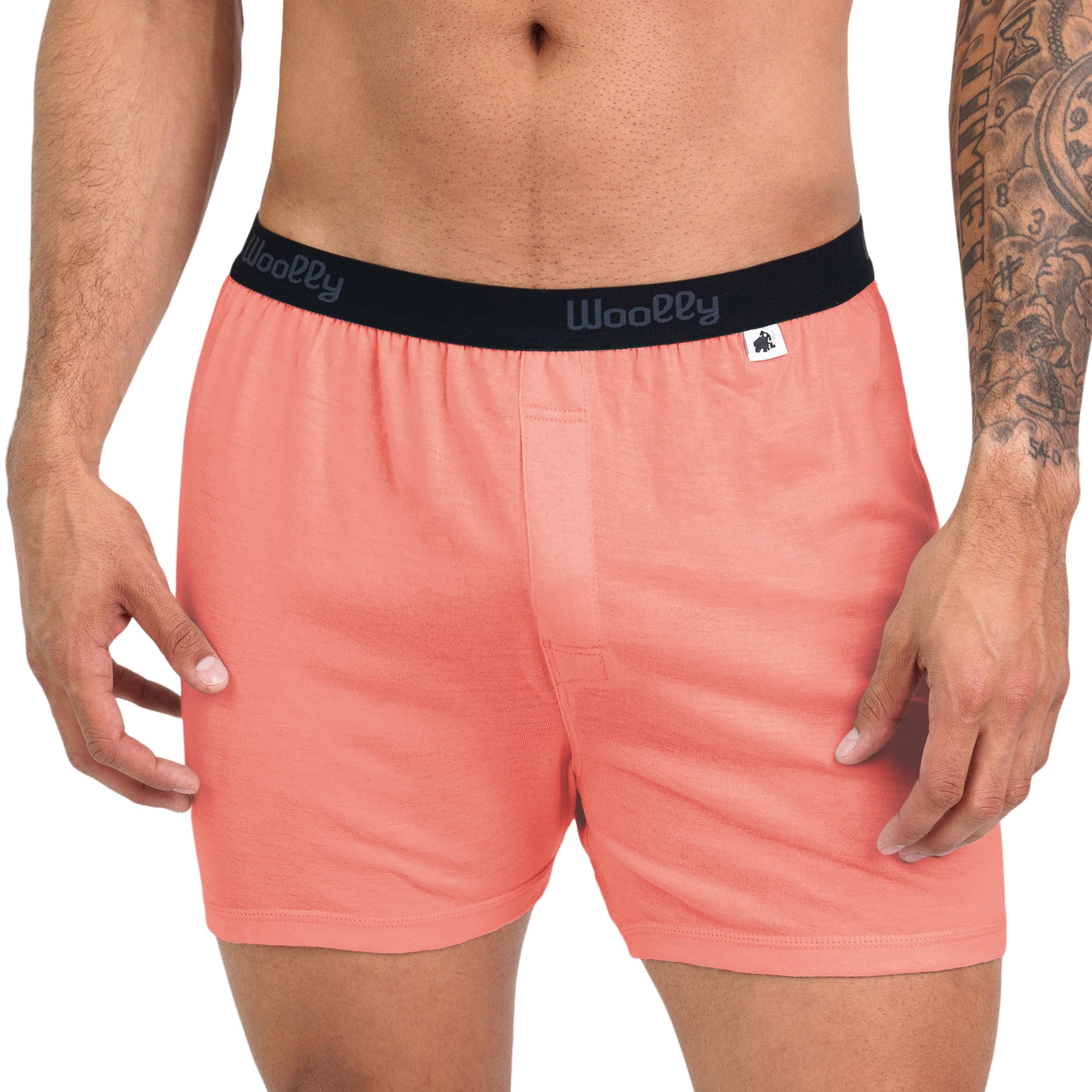 Woolly Men's 100% Merino Wool Active Boxers for Everyday, RWS Certified