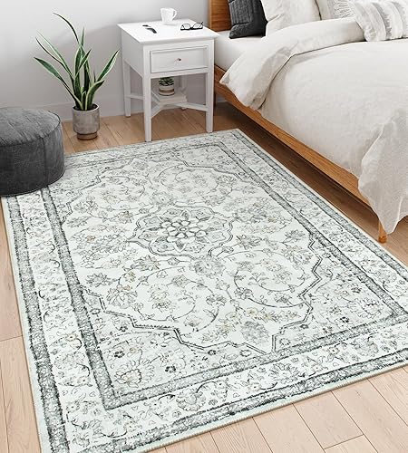 Miniatura 59 de Lahome Alfombras orientales lavables de 3 x 5 pies, antideslizantes, ultrafinas, suaves, de estilo bohemio para dormitorio, alfombra tradicional