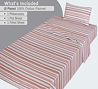 Vista 243 de RUVANTI Flannel Sheets Twin Size - 100% Cotton Double Brushed Twin Sheets Set, Deep Pockets 16 Inches, All Seasons Breathable & Extra Soft Bed Bali