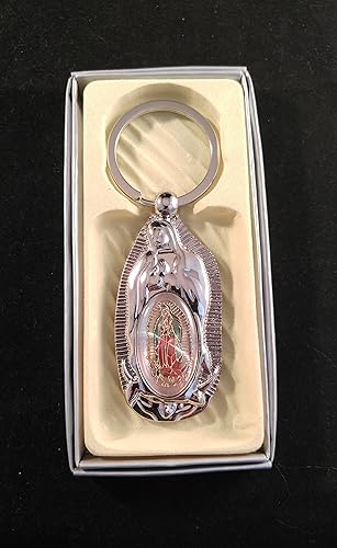 Miniatura 3 de Nuestra Señora de Guadalupe, bautizo/Primera Comunión regalo plata Llaveros de memoria 12 Pack de Fiesta. Recuerdos de mi bautizo/Primera Comunión