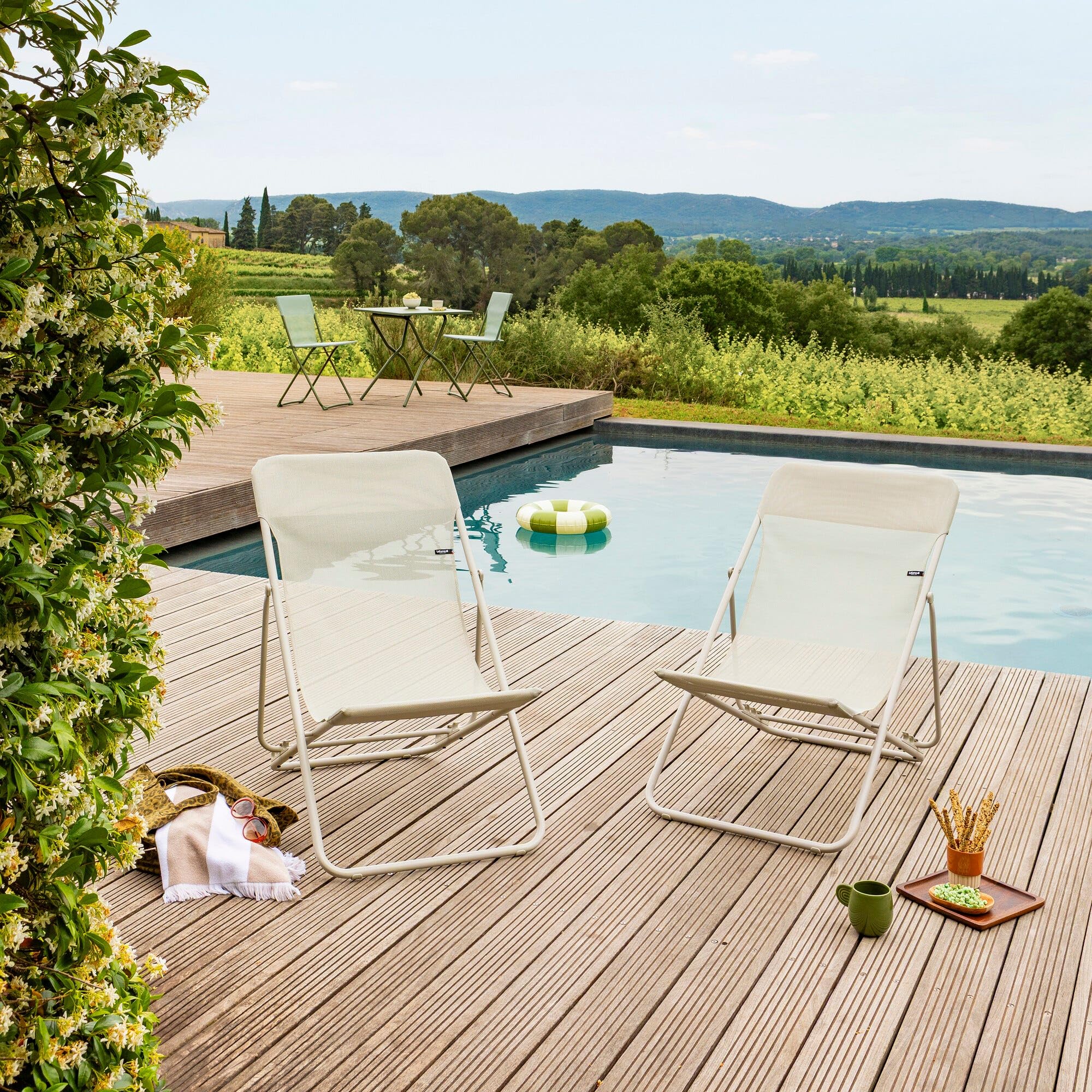 Lafuma Sdraio pieghevole multi-posizione Maxi Transat Batyline® Iso - Seigle beige, telaio beige