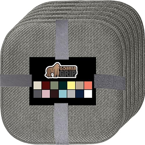 Miniatura 80 de Gorilla Grip - Cojines de espuma viscoelástica para silla, comedor, mesa de cocina, sillas de oficina, se mantienen en su lugar, de microfibra, Negro