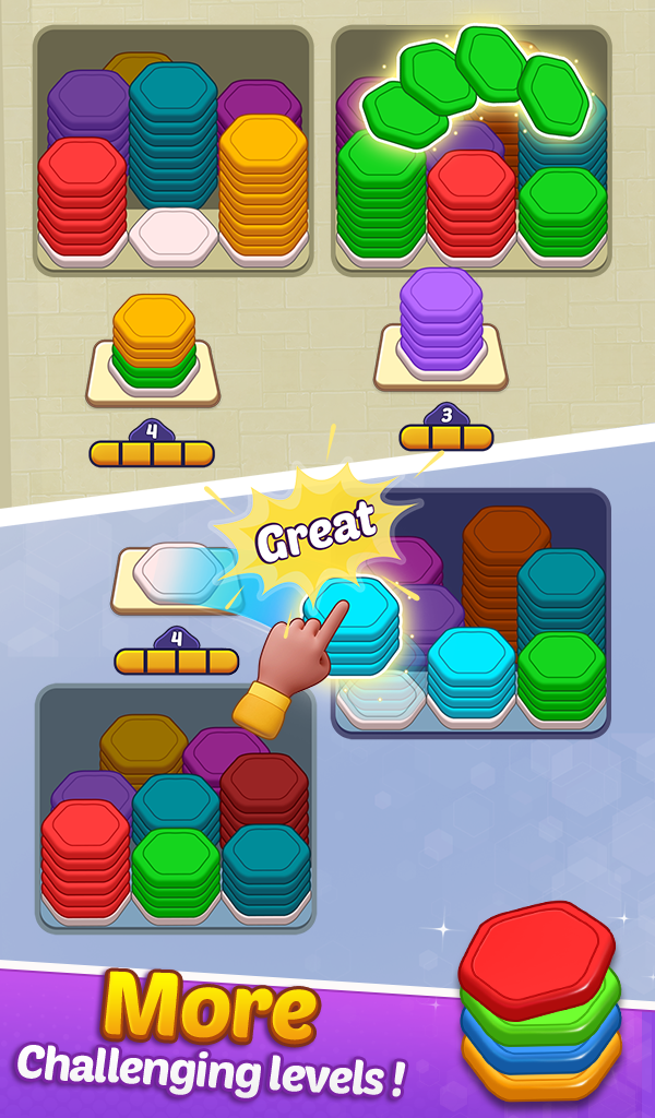Hexa Stack - Sorting Puzzle 3D - App on the Amazon Appstore