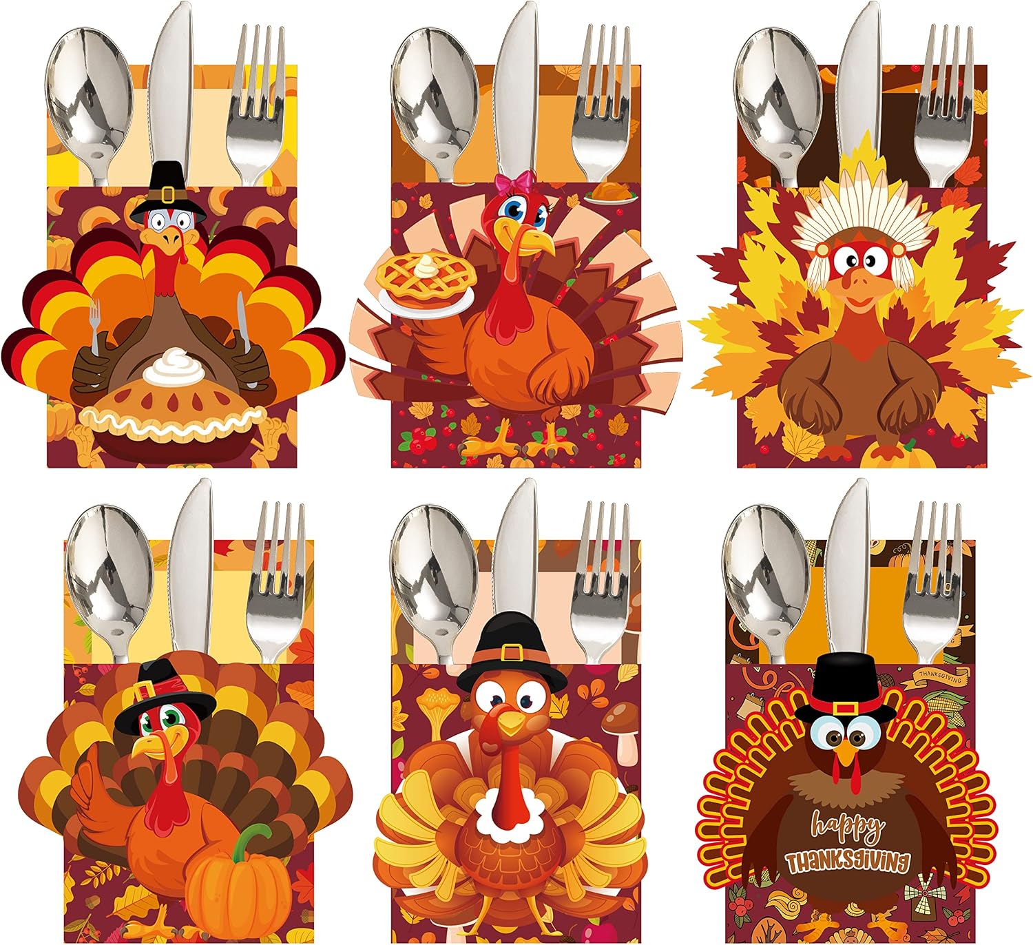 Thanksgiving Table Decorations, Thanksgiving Tableware Cutlery Holder Decor