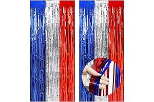 Celebrate the Fourth of July with Red, White, and Blue Shimmering Streamers