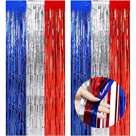 Celebrate the Fourth of July with Red, White, and Blue Shimmering Streamers