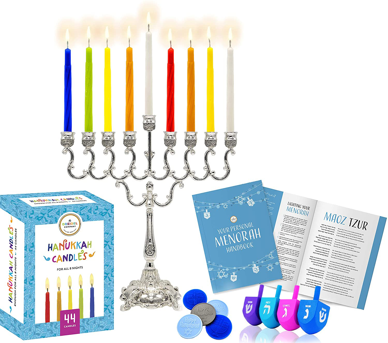 4 Pack Hanukkah Dreidel Gift Box Decorations - Blue Table Centerpieces, 19.6 Inches, For Indoor/Outdoor Party Decor - View #5