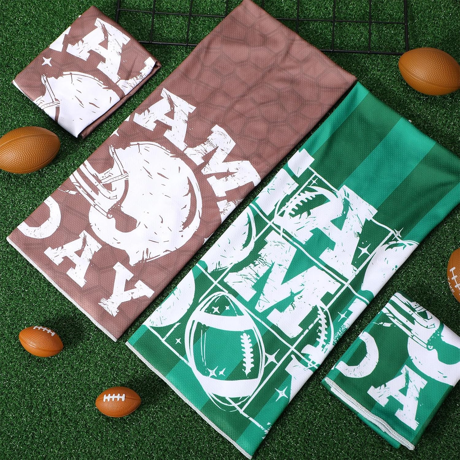Mindsoft 12 Pcs Football Game Day Accessories Football Cooling Towels Ball Team Gift Microfiber Breathable Chilly Towel 35"x15" Sports Soft Ice Towel for Coach Training