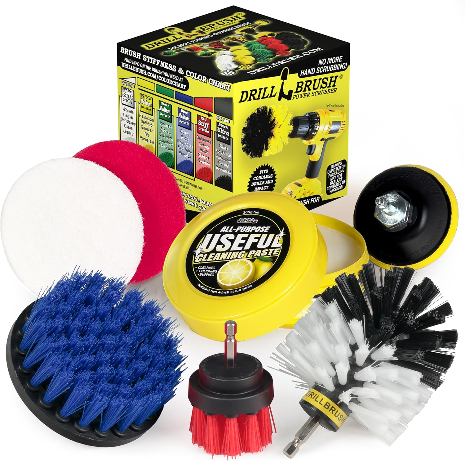 Nylon Drill Brush Attachments for Cleaning Car Accessories, Carpet, Truck Interior, Fabric, Wheel, Rim, Glass, Bath, Tub, Shower, Tile, Grout, Boat Hull, Seats – Drill Brush for Car Detailing Supplies Nylon Drill Brush Attachments for Cleaning Car Accessories, Carpet, Truck Interior, Fabric, Wheel, Rim, Glass, Bath, Tub, Shower, Tile, Grout, Boat Hull, Seats – Drill Brush for Car Detailing Supplies